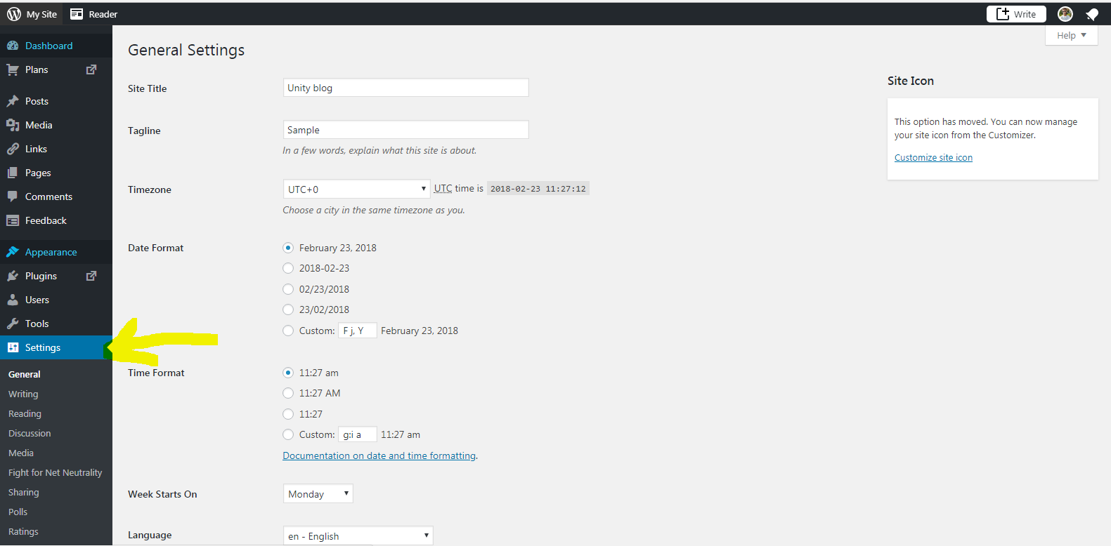 Set up the permalinks structure